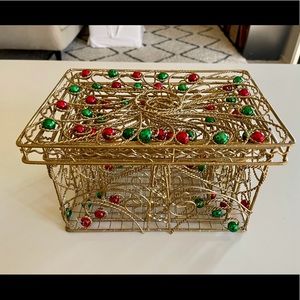 Set of 3, Gold Glittered Boxes -rectangle